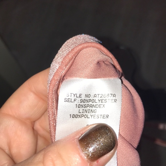 Mauve Velvet Feel Bralette with Zip Back - Picture 4 of 6